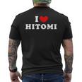 I Love Hitomi 私は愛する Hitomi メンズTシャツ バックプリント
