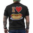 I Love Hot Dog 私はホットドッグを愛している ホットドッグ メンズTシャツ バックプリント