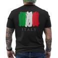 I Love Italy 、クールでキュートなイタリア国旗グラフィックデザイン メンズTシャツ バックプリント