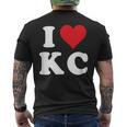 I Love Kc Initials I Heart KC First Last Name K C メンズTシャツ バックプリント