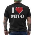 I Love Mito、ハートのある日本の都市 メンズTシャツ バックプリント