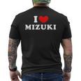 I Love Mizuki 私は愛する Mizuki メンズTシャツ バックプリント