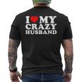 I Love My Crazy Husband Wild Love For Adoring Husbands メンズTシャツ バックプリント
