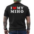 I Love My Miho みほが大好き メンズTシャツ バックプリント