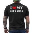 I Love My Miyuki 私はみゆきを愛しています メンズTシャツ バックプリント