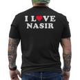 I Love Nasir マッチング ガールフレンド&ボーイフレンド ナシル名 メンズTシャツ バックプリント