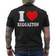 I Love Reggaeton Music メンズTシャツ バックプリント