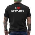 I Love Rosario 私は愛する Rosario メンズTシャツ バックプリント