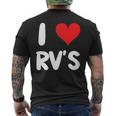 I Love Rv のレクリエーションビークル キャンプ キャンピングカー 旅行 旅行 メンズTシャツ バックプリント