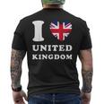 I Love United Kingdom ハートフラッグ イギリス Uk グレートブリテン メンズTシャツ バックプリント