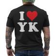 I Love Yk Initials I Heart YK First Last Name Y K メンズTシャツ バックプリント