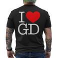 I Love ハート Gd メンズTシャツ バックプリント