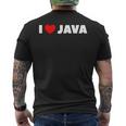 I Love ハート Java メンズTシャツ バックプリント