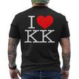 I Love ハート Kk メンズTシャツ バックプリント