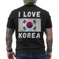 I Love 韓国 韓国 家族 旅行 お土産 メンズTシャツ バックプリント