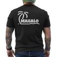 Mahalo サンクス ハワイ ヤシの木 ビーチ ホリデーギフト サンサーフ メンズTシャツ バックプリント