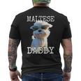 Maltese Daddyマルチーズ お父さん 犬 お父さん 父の日 お父さん スウィート・マルチーズ メンズTシャツ バックプリント