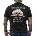 Maltese Dog Is On My Mind 面白い子犬オーナーデザイン メンズTシャツ バックプリント