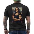 Mona Lisa 上腕二頭筋 ボディービル ジム ワークアウト 面白い モナリザ メンズTシャツ バックプリント
