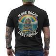 More Books Less People Book Lover Bookworm リーディングブック メンズTシャツ バックプリント