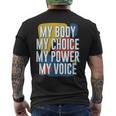 My Body Choice Power Andoice フェミニストポジティブ メンズTシャツ バックプリント