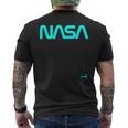 Nasaワームと記章のロゴ メンズTシャツ バックプリント