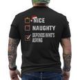 Nice Naughty Depends Who's Asking クリスマスリスト サンタ クリスマス メンズTシャツ バックプリント