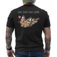 No Cat No Life サビ猫ver 猫好き かわいい メンズTシャツ バックプリント
