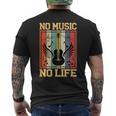 No Music No Life 音符ミュージシャン メンズTシャツ バックプリント