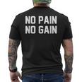 No Pain No Gain Fitness Gym Inspirational Motivation Quotes メンズTシャツ バックプリント