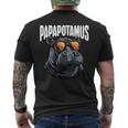Papapotamus Festa Del Papà Miglior Papà Ippopotamo T-shirt da uomo con stampa posteriore