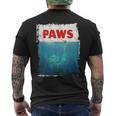 Paws 猫 子猫 ニャーパロディー おもしろ猫好き メンズTシャツ バックプリント