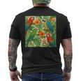 Perroquets Tropical Nature Fleurs Fleurs Exotiques Oiseaux Perroquets T-shirt imprimé au dos