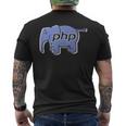 Php プログラマー コンピューター コーダー デベロッパー メンズTシャツ バックプリント
