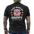 Pigs Make You Happymile かわいい 子豚 恋人 おもしろ豚 メンズTシャツ バックプリント