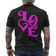 Pink Love ピンクカラーグラフィック メンズTシャツ バックプリント