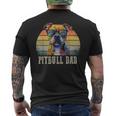 Pitbull Dad Dog Lover カラフル アーティスティック ピットブルのオーナー。 メンズTシャツ バックプリント
