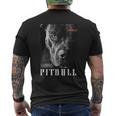 Pitbull 野生の犬テリアの肖像画 ブルドッグ 犬の飼い主 ピットブル メンズTシャツ バックプリント