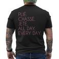 Plie Chasse Jete バレエダンシング バレリーナ バレエダンサー メンズTシャツ バックプリント