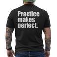 Practice Makes Perfect 継続は力なり 英語 文字入り 格言 黒 他カラー メンズ レディース メンズTシャツ バックプリント