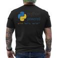 Pythonプログラマーティーコンピューター開発者 メンズTシャツ バックプリント