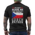 Raised By A Czech Father Father's Day Czech Republic Flag メンズTシャツ バックプリント