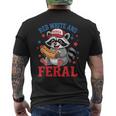 Red And Feral 4Th Of July ユーモア キッズ アメリカ メンズTシャツ バックプリント