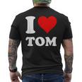 Red Heart I Love Tom メンズTシャツ バックプリント
