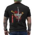 Redpider Lily And Japanese Anime Retro Oniamurai Mask メンズTシャツ バックプリント