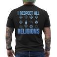 I Respect All Religions 精神性 寛容 受容 メンズTシャツ バックプリント