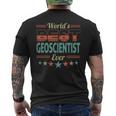 Retro Badge Worlds Best Geoscientist メンズTシャツ バックプリント