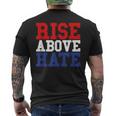 Rise Above Hate Red And Blue America メンズTシャツ バックプリント
