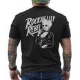 Rockabilly Rebel Blonde Pinup With Attitude Graphic メンズTシャツ バックプリント