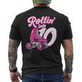 Rollin' Into 10 Patines De Patinaje Para Cumpleaños De Niña Camiseta Hombre Estampado Espalda